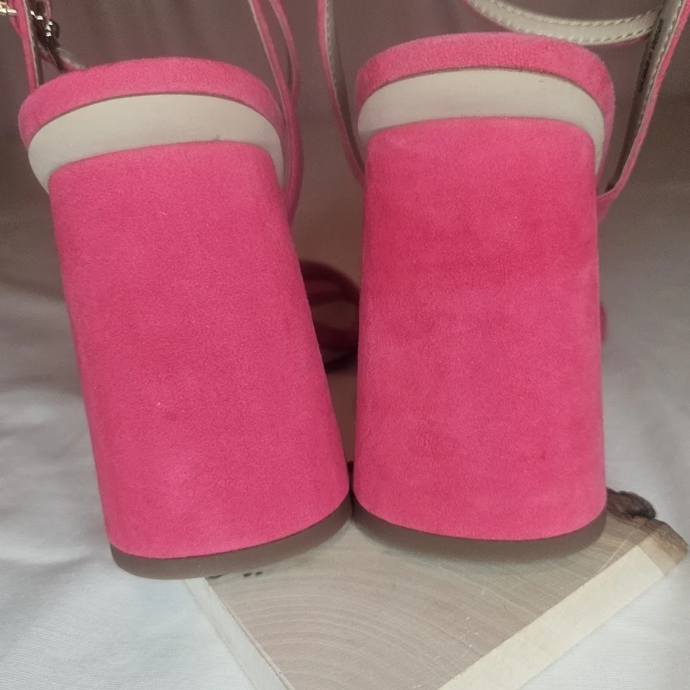 Sam Edelman Kia Fuschia Suede Heeled Sandals Retail $140 Sz 9 - Picture 8 of 16